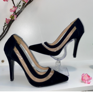 Scarpin Preto Vazado Aysha Collection 10cm